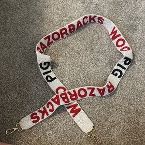 Red and White Razorbacks Lanyard